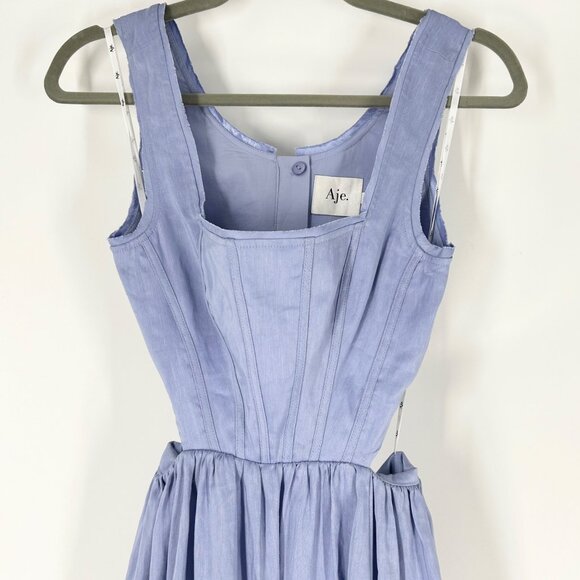Aje Virginie Cut Out Square Neck Midi Dress in Cool Lavender - Picture 5 of 13